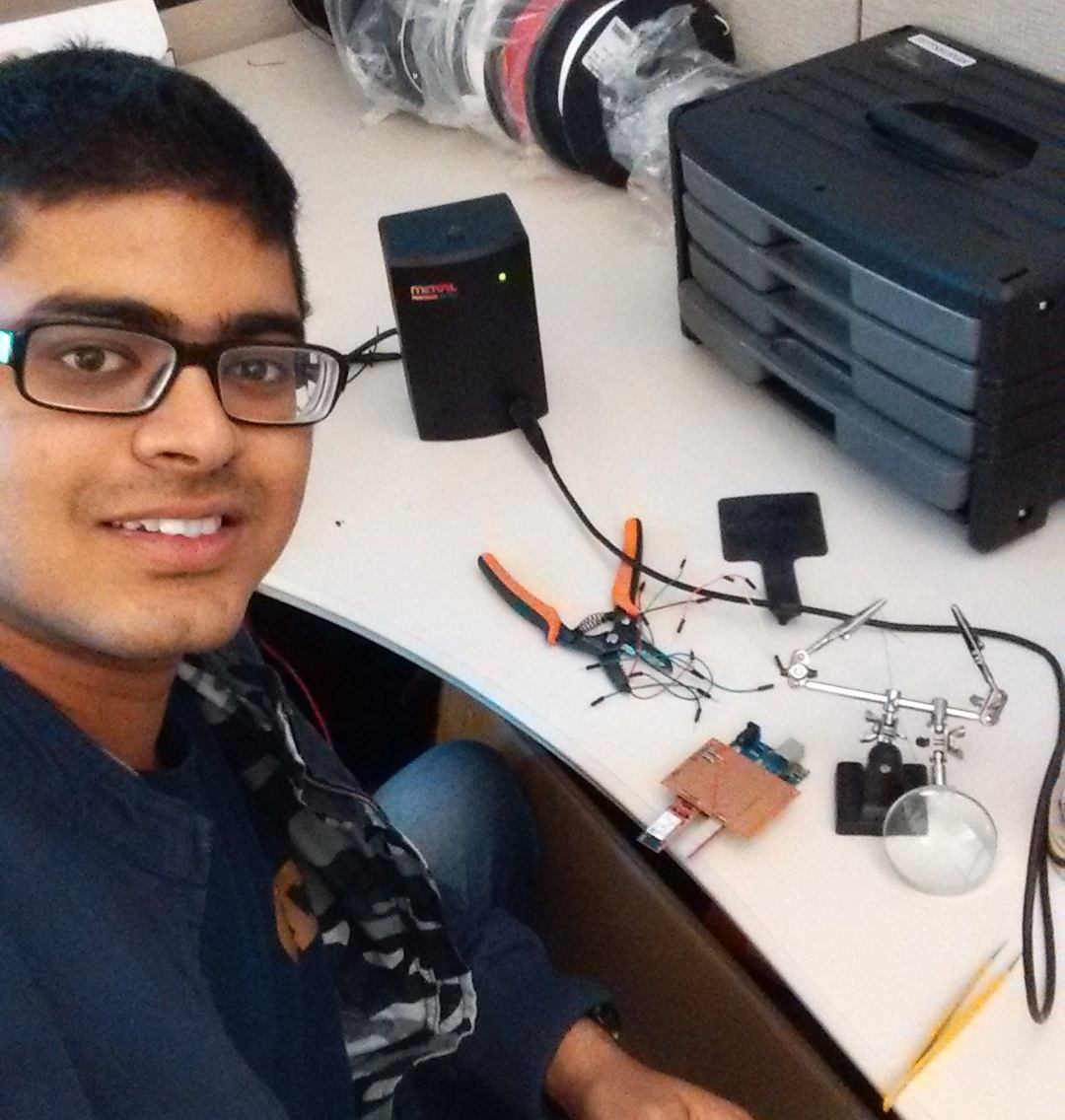 Me Soldering the prototype